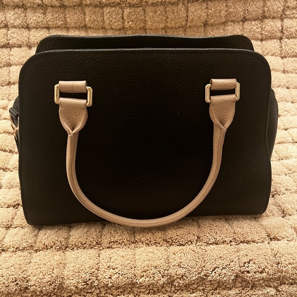 kate spade Black and Cream Bow-Accent Satchel with Gold Hardware - Picture 2 of 9